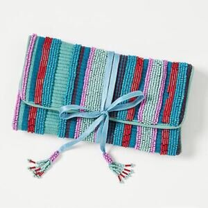 Anthropologie Danica Embellished Pouch - Blue - NWT